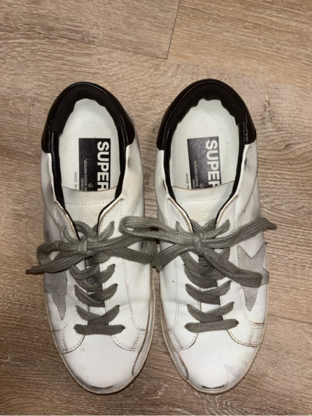 Women's Super-Star with white suede star and black leather heel tab - Picture 3 of 7